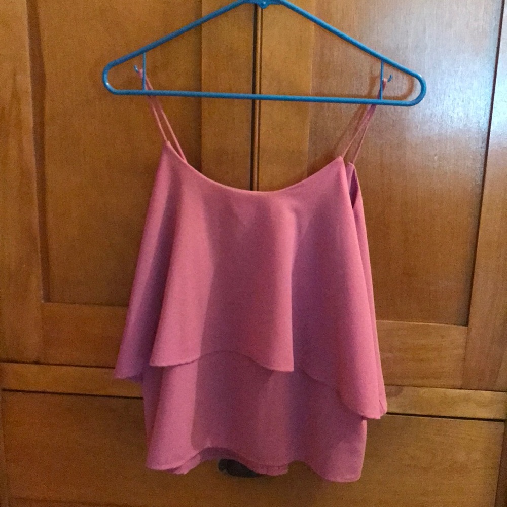Paper Crane strappy lavender ruffle tank